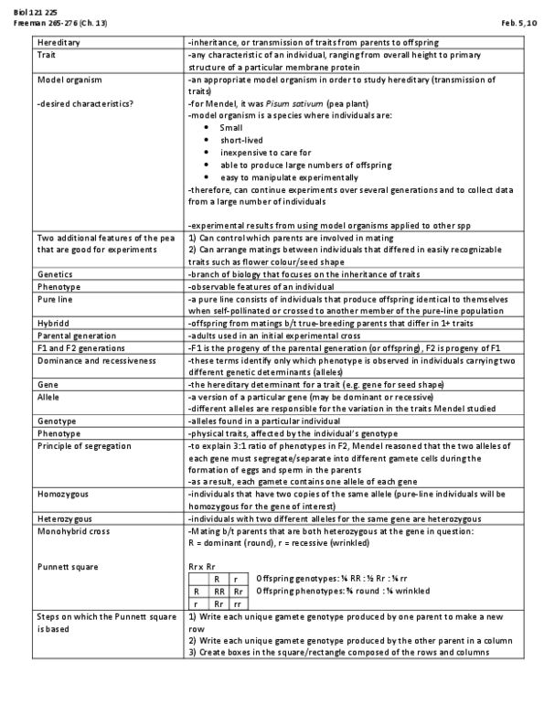 APBI 200 Lecture : Biol 121- 2010.02.05- Genetics- Mendelian Genetics (Ch. 13).docx thumbnail