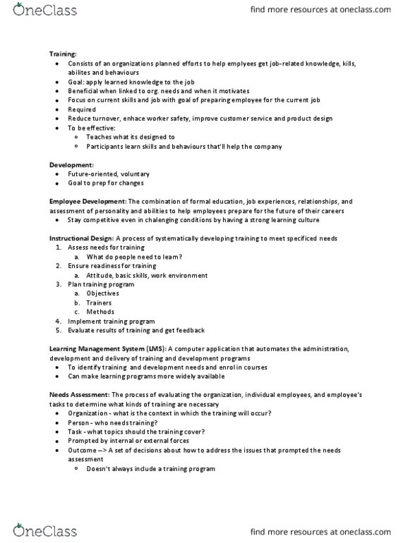 Management and Organizational Studies 1021A/B Chapter Notes - Chapter 6: Learning Management System, Indonesia Airasia, Instructional Design thumbnail