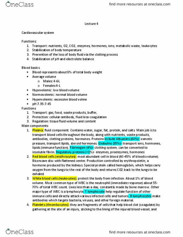 HLSC 2F95 Lecture Notes - Lecture 4: Coagulation, Blood Transfusion, Rh Blood Group System thumbnail