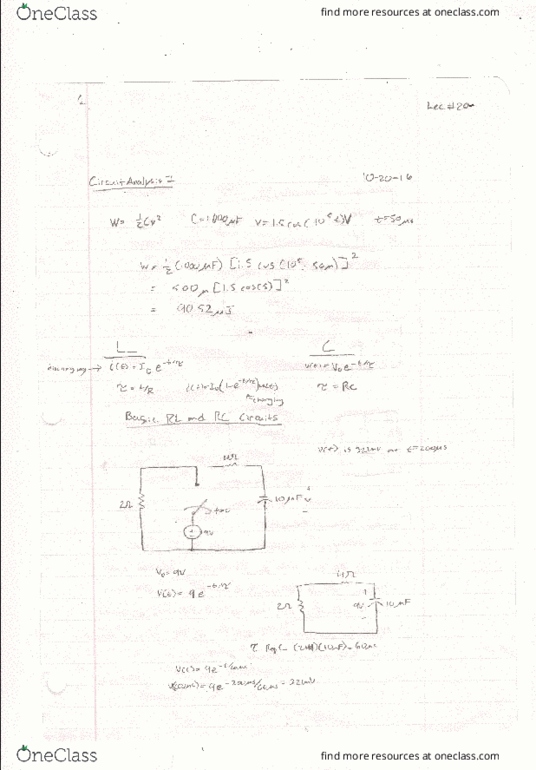 EE 2301 Lecture 20: Chpt. 8 Basic RC and RL Circuits thumbnail