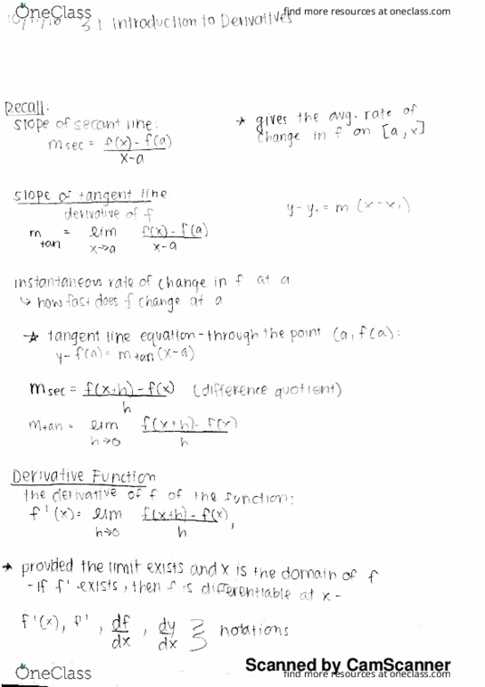 MAT 114 Lecture 5: mat 114- intro to derivatives thumbnail