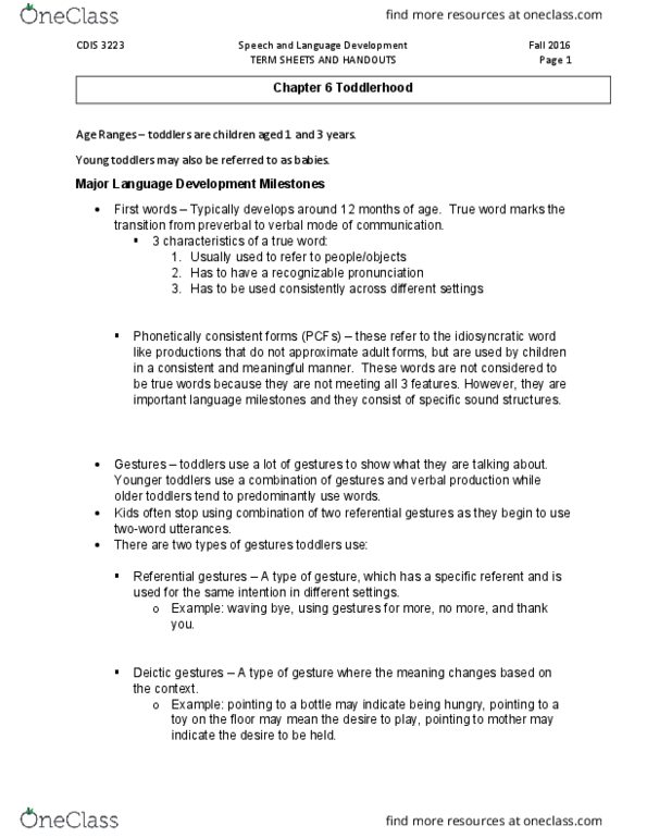 CDIS 3223 Lecture Notes - Lecture 7: Mirror Neuron, Record Producer, Phoneme thumbnail