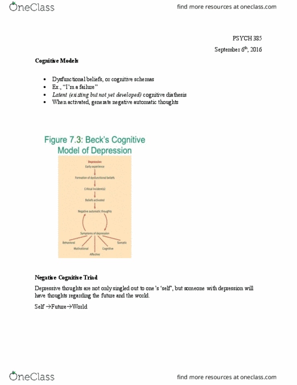 PSYC 385 Lecture Notes - Lecture 8: Automatic Negative Thoughts, Transcranial Magnetic Stimulation, Light Therapy thumbnail