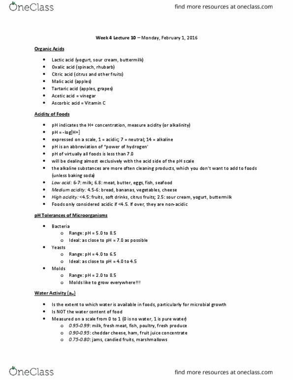 HTM 2700 Lecture Notes - Lecture 10: Cheddar Cheese, Sodium Bicarbonate, Buttermilk thumbnail