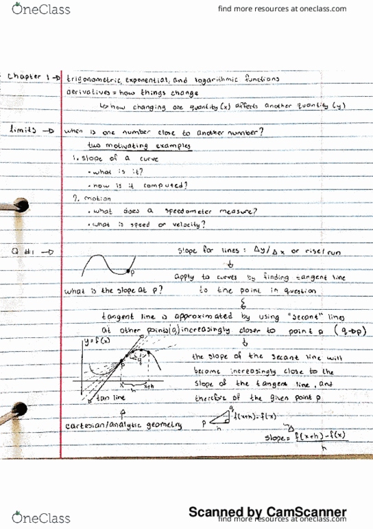 MAT 21A Lecture 1: Rates of Change and Tangents to Curves thumbnail