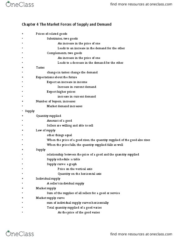 ECON 222 Lecture Notes - Lecture 5: Excess Supply, Economic Equilibrium, Shortage thumbnail