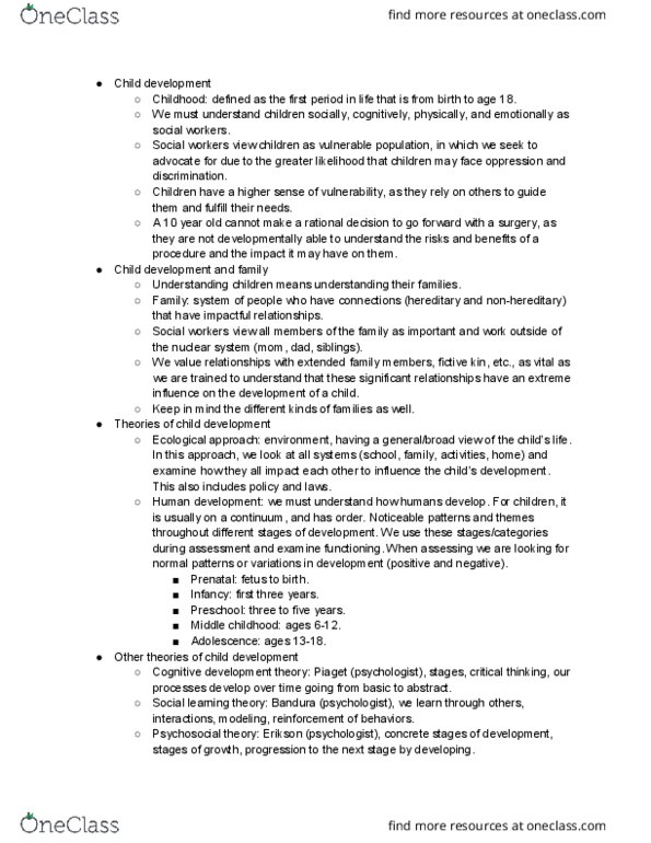 SLWK 201 Lecture Notes - Lecture 7: Family Preservation, Critical Thinking, Foster Care thumbnail