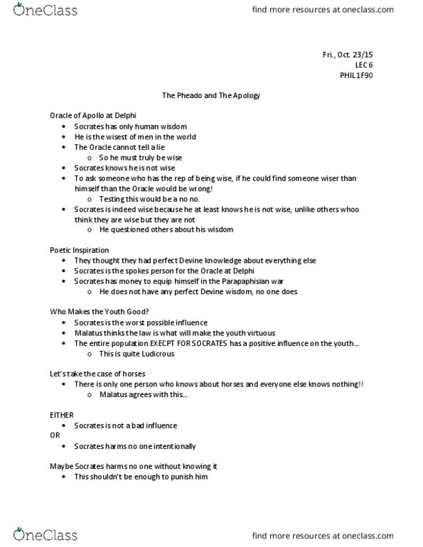 PHIL 1F90 Lecture Notes - Lecture 11: Optio thumbnail