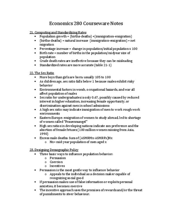 ECON 280 Chapter Notes -Utility, Social Stratification, Business Cycle thumbnail