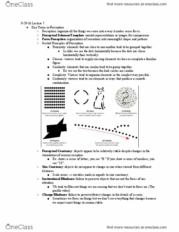 PSYCH 111 Lecture Notes - Lecture 7: James Vicary, Retina, Sleep Paralysis thumbnail