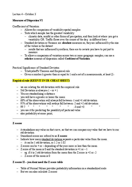 GGR270H1 Lecture Notes - Lecture 4: Standard Deviation, Covariance, Scatter Plot thumbnail