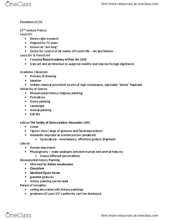 HISTART 2002 Lecture Notes - Lecture 16: Academic Art, History Painting, Classical Antiquity thumbnail