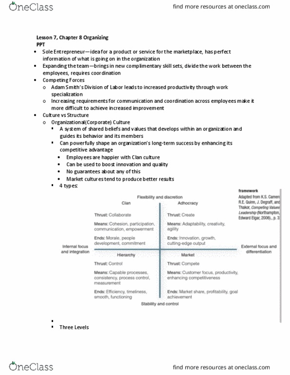 MGT 3304 Chapter Notes - Chapter 8: Scientific Management, Formal System, Adhocracy thumbnail