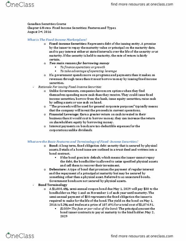 Business Administration - Financial Planning RFC125 Chapter 6: CSC Chapter 6 Notes thumbnail