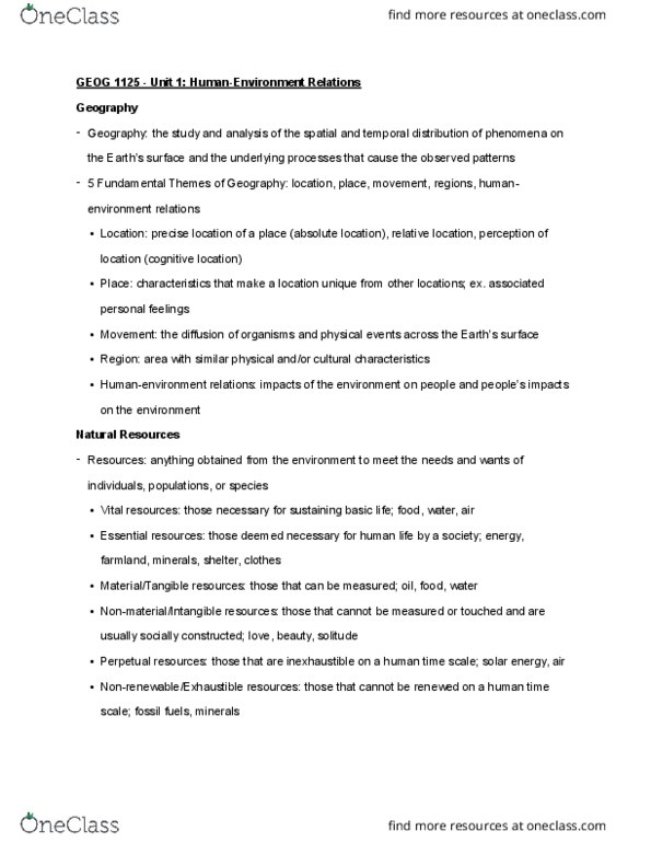 GEOG 1125 Lecture Notes - Lecture 1: Ecological Footprint, Birds Eye View, Total Fertility Rate thumbnail