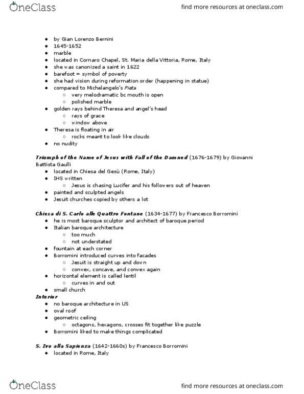 ARHI 1101 Lecture Notes - Lecture 12: Christian Art, Piazza Navona, Baroque Architecture thumbnail