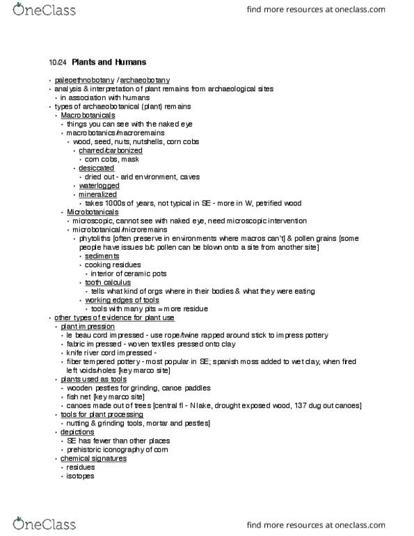 ANT-2100 Lecture Notes - Lecture 3: Spanish Moss, Biogeography, Key Marco thumbnail