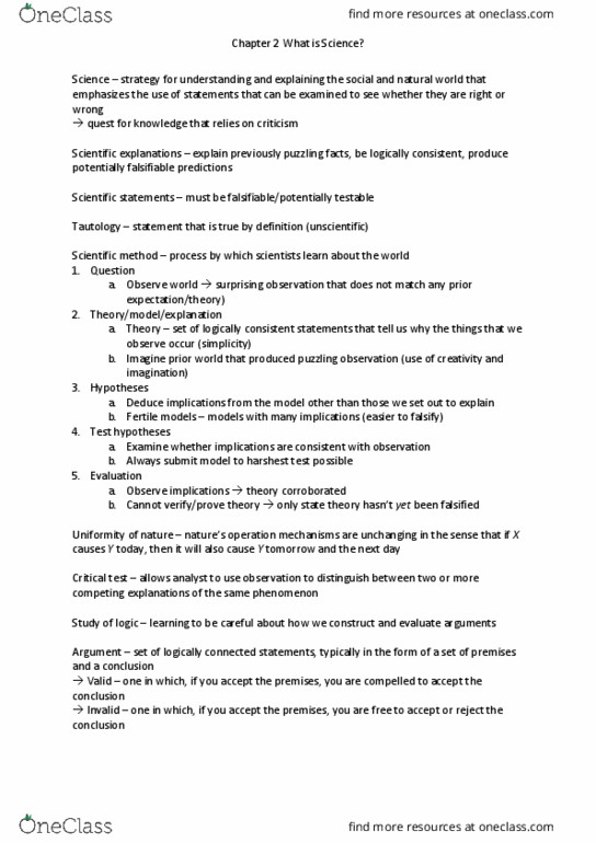 CPO-2002 Chapter Notes - Chapter 2: Measles Virus, Consistency, Falsifiability thumbnail
