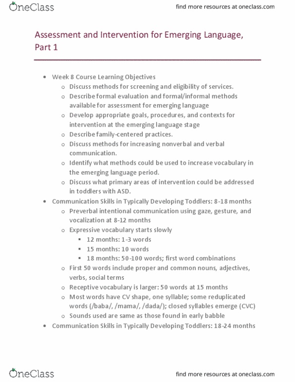 ASLS 682 Lecture Notes - Lecture 7: Cerebral Palsy, Pediatrics, Low Birth Weight thumbnail