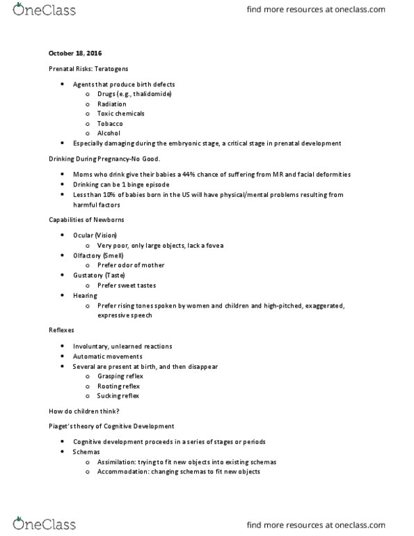 PY - Psychology PY 100S Lecture Notes - Lecture 15: Prenatal Development, Erik Erikson, Sultanate Of Ifat thumbnail