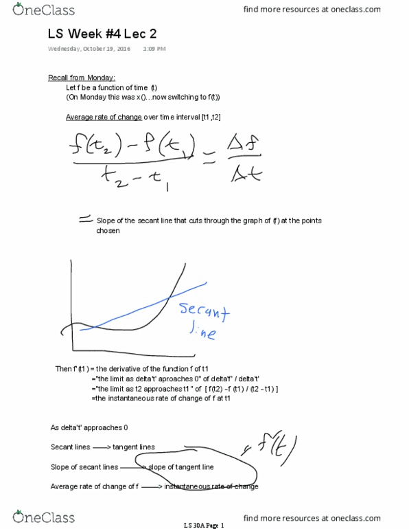 LIFESCI 30A Lecture Notes - Lecture 9: Trigonometric Functions thumbnail