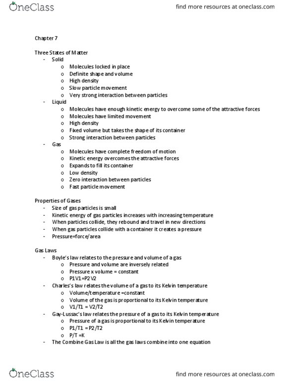 CH 104 Lecture Notes - Lecture 1: Strong Interaction, Gas Laws, Gas Constant thumbnail