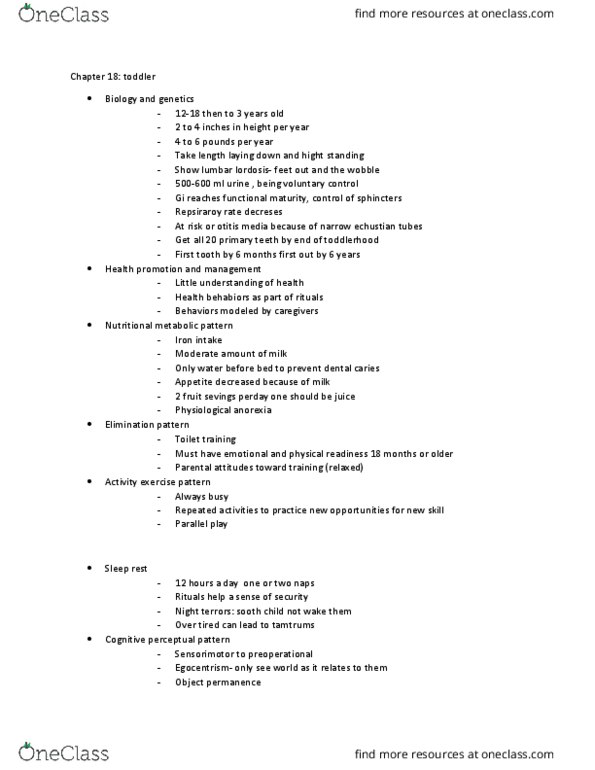 NUR 304 Lecture Notes - Lecture 6: Dental Caries, Otitis Media, Toilet Training thumbnail