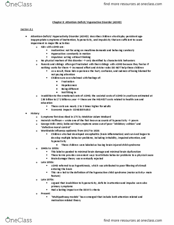 PSY 30312 Chapter Notes - Chapter 8: Melchior Adam, Impulsivity, Encephalitis thumbnail