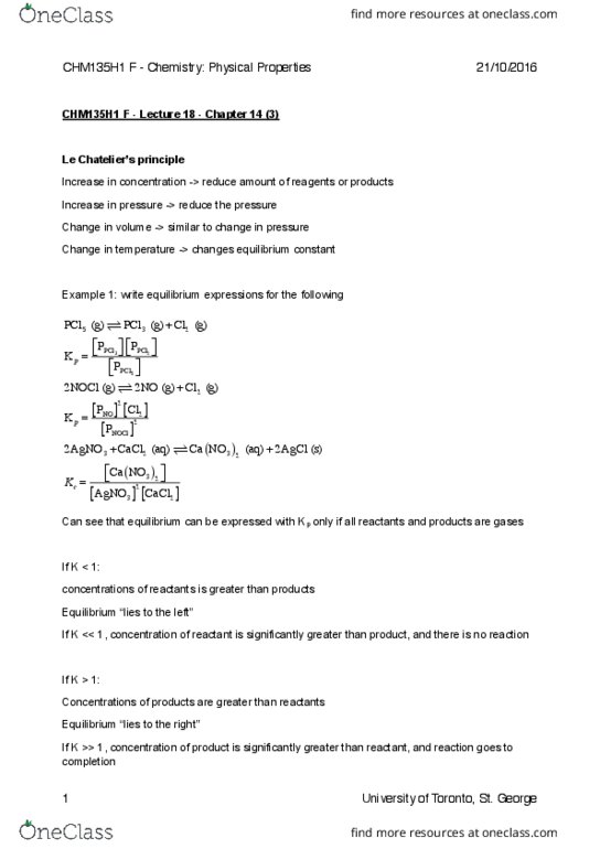 CHM135H1 Lecture Notes - Lecture 18: Equilibrium Constant, Reagent, Quadratic Equation thumbnail