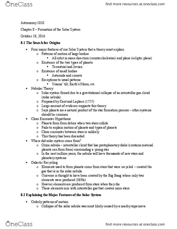 ASTR-1010 Lecture Notes - Lecture 10: Interstellar Cloud, Orion Nebula, Ecliptic thumbnail