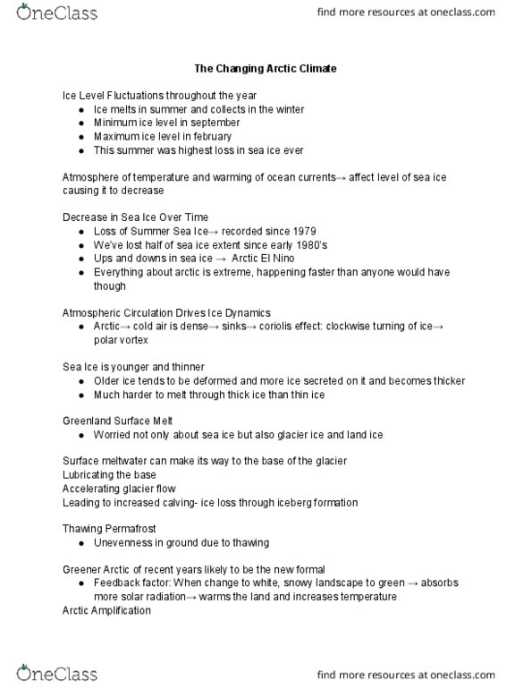 EESC BC 1001x Lecture Notes - Lecture 13: Polar Vortex, Sea Ice, Arctic Air thumbnail