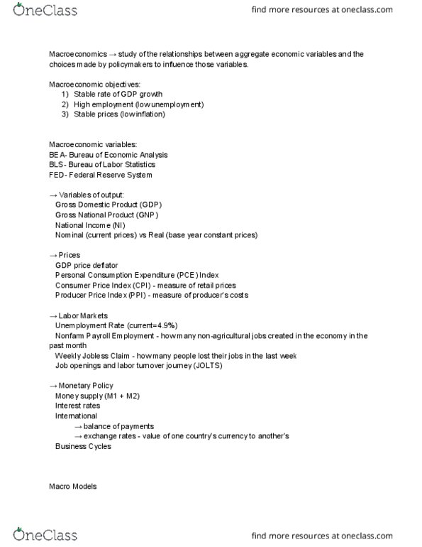 ECON 162 Lecture Notes - Lecture 1: Producer Price Index, Federal Reserve System, Durable Good thumbnail