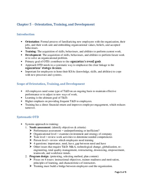 Management and Organizational Studies 1021A/B Chapter Notes - Chapter 5: Employee Engagement, Relate, Work Unit thumbnail