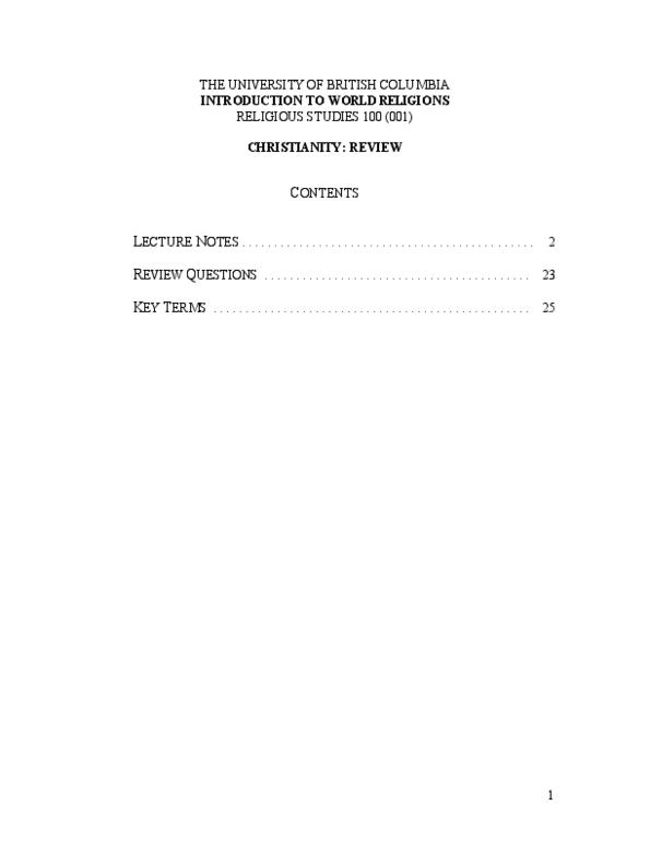 RELG 101 Lecture Notes - Christian Cross, Infant Baptism, Nestorius thumbnail