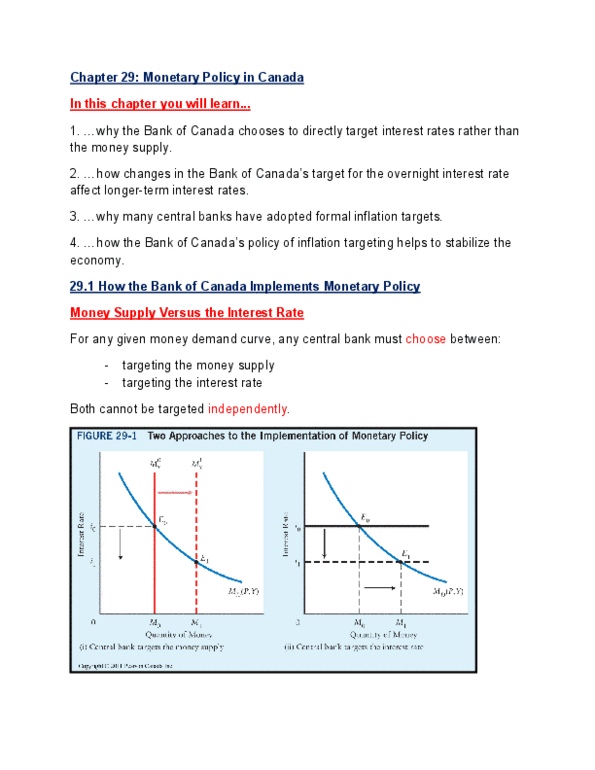 ECON 105 Lecture Notes - Canadian Dollar, Demand Curve, Inflation Targeting thumbnail