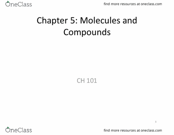 CH 101 Lecture Notes - Lecture 1: Sodium Chloride, Triple Bond thumbnail