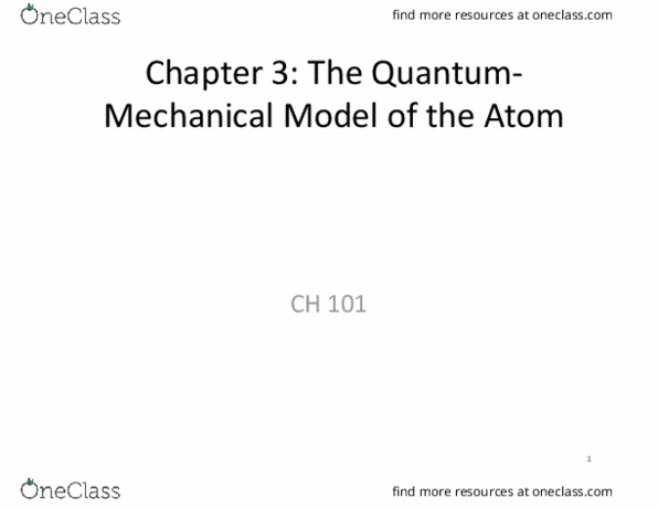 CH 101 Lecture Notes - Lecture 1: Brodmann Area 24, Diffraction thumbnail