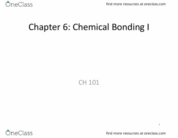CH 101 Lecture Notes - Lecture 1: Trigonal Planar Molecular Geometry, Vsepr Theory, Fluorine thumbnail
