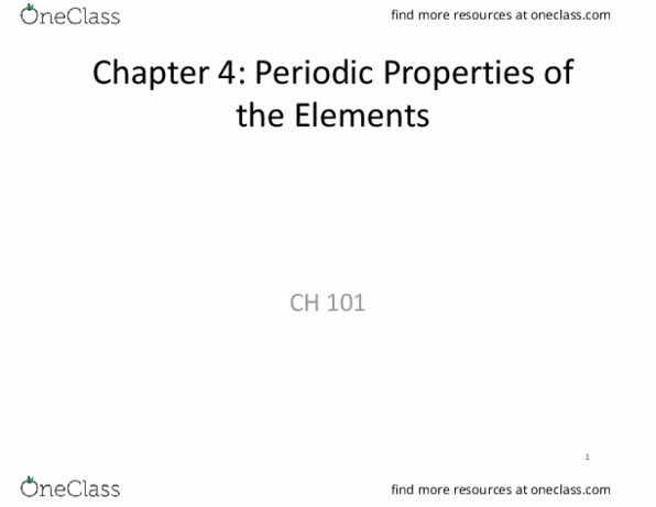 CH 101 Lecture Notes - Lecture 1: Transition Metal, Unified Atomic Mass Unit, Nonmetal thumbnail