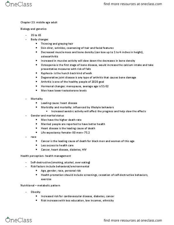 NUR 304 Lecture Notes - Lecture 9: Prostate Cancer, Dietary Fiber, Bone Density thumbnail