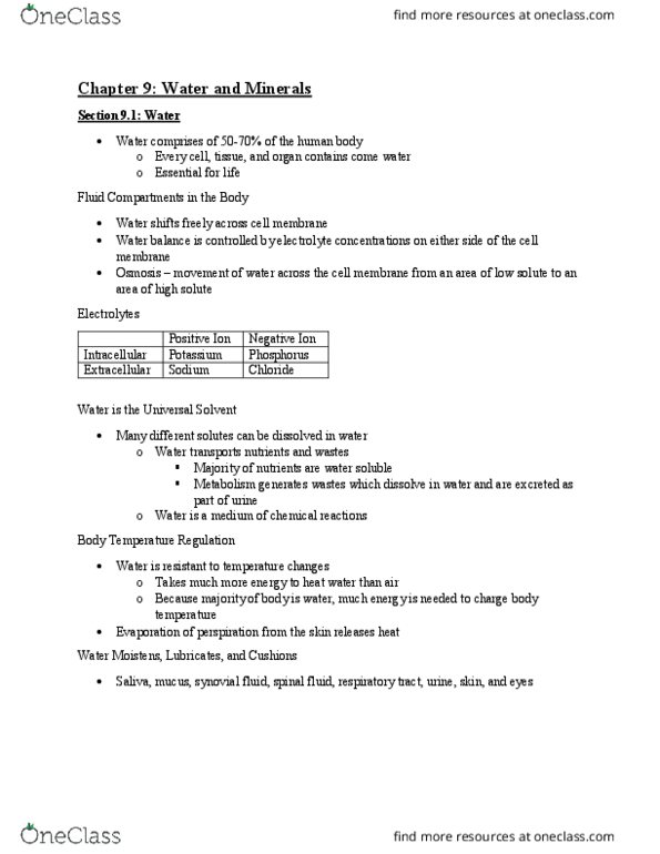 HUMNNTR 2210 Lecture Notes - Lecture 17: Synovial Fluid, Sodium Chloride, Dietary Reference Intake thumbnail