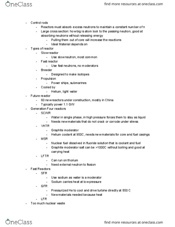 PHYS 11 Lecture Notes - Lecture 9: Breeder Reactor, Fast-Neutron Reactor, Very-High-Temperature Reactor thumbnail