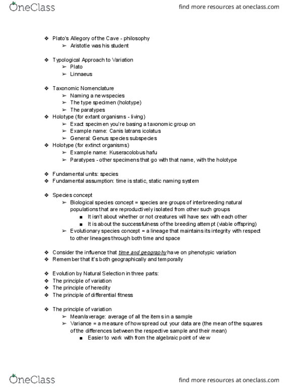 INTEGBI 35AC Lecture Notes - Lecture 8: Multimodal Distribution, Standard Deviation, Species Problem thumbnail