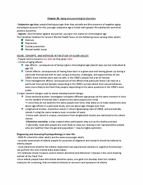 PSYB32H3 Chapter Notes - Chapter 16: Ageism, Snoring, Aspirin thumbnail