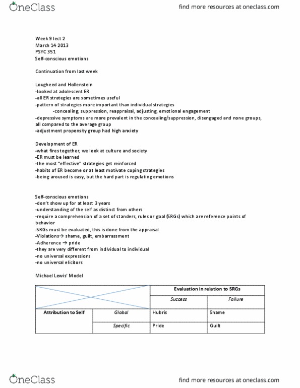 PSYC 351 Lecture Notes - Lecture 18: Speech Recognition Grammar Specification, Frontal Lobe thumbnail