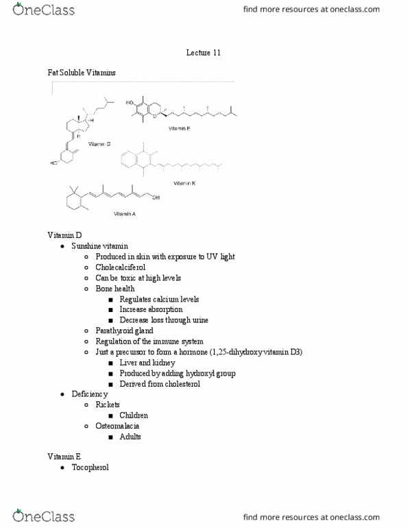 NUSCTX 10 Lecture Notes - Lecture 11: Cholecalciferol, Parathyroid Gland, Tocopherol thumbnail