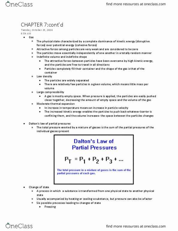 CHEM 101 Lecture Notes - Lecture 14: Particle Velocity, Liquid, Thermal Expansion thumbnail