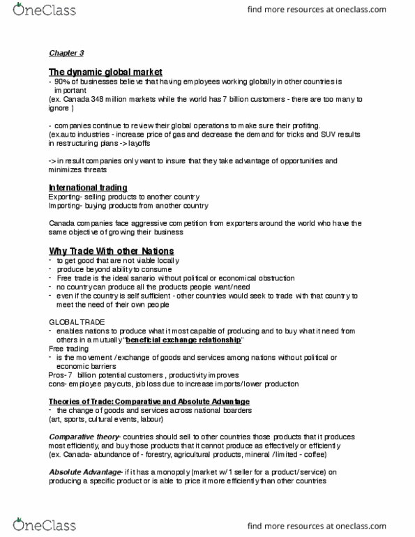 ARBUS101 Chapter Notes - Chapter 3: Foreign Direct Investment, Contract Manufacturer, Canadian Business thumbnail