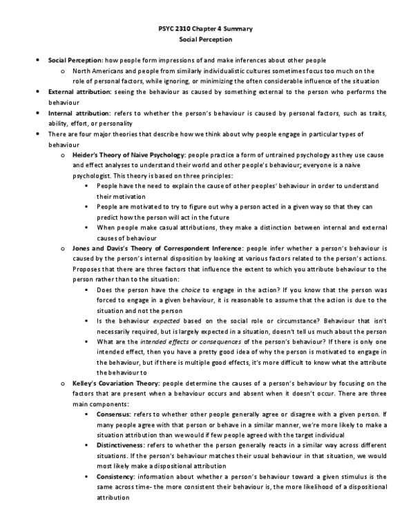 PSYC 2310 Chapter Notes - Chapter 4: Nonverbal Communication, Fundamental Attribution Error, Controllability thumbnail