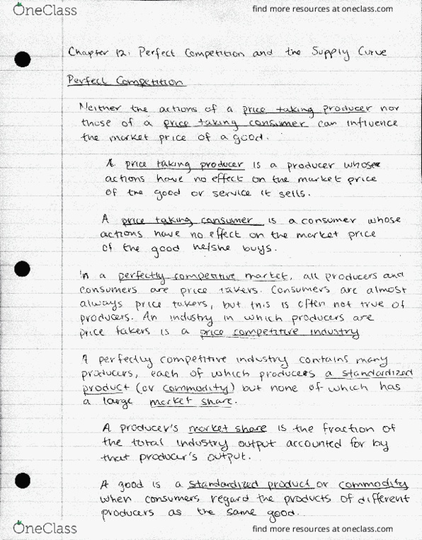 01:220:102 Chapter Notes - Chapter 12: Perfect Competition, Takers, Fixed Cost thumbnail